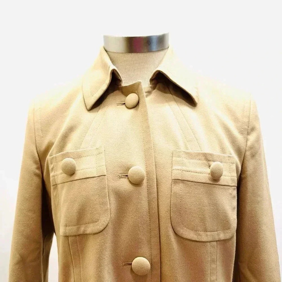 INC Women Long Sleeve Button Down Collared Lined Brown Career Jacket Size 6 - Picture 2 of 13